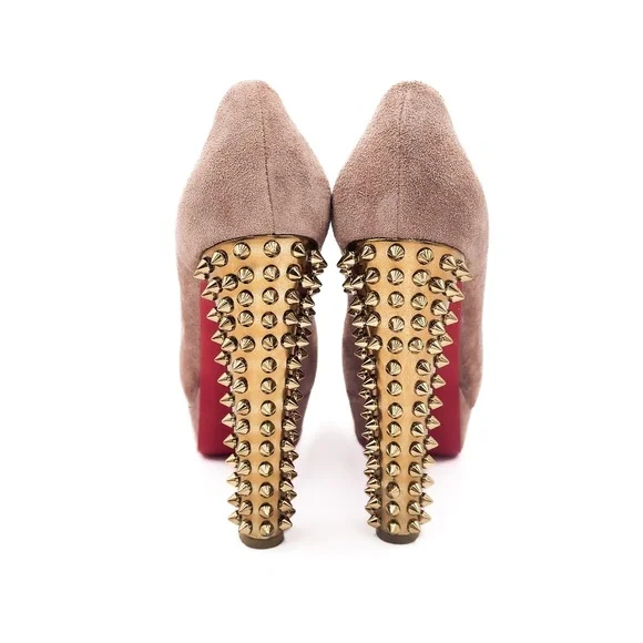 Christian Louboutin Babel Clou Spiked Platform Peep-Toe Pumps Heels EU 37.5 - Picture 6 of 9